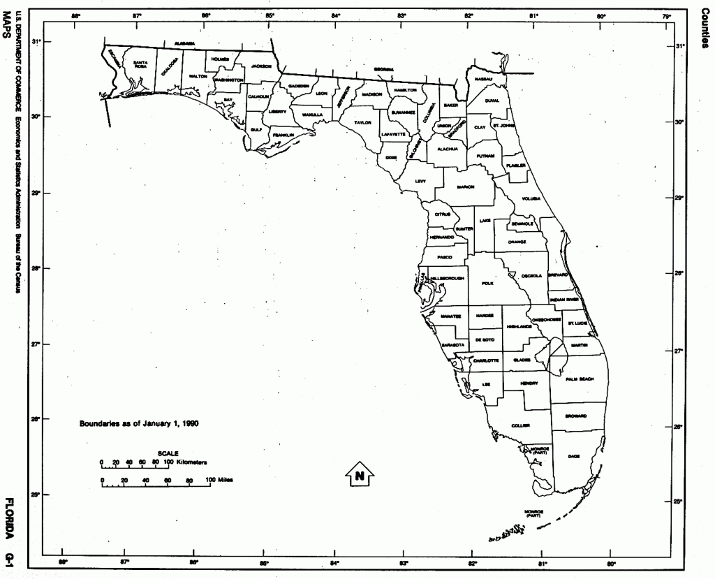 Florida Free Map - Florida Map Outline Printable