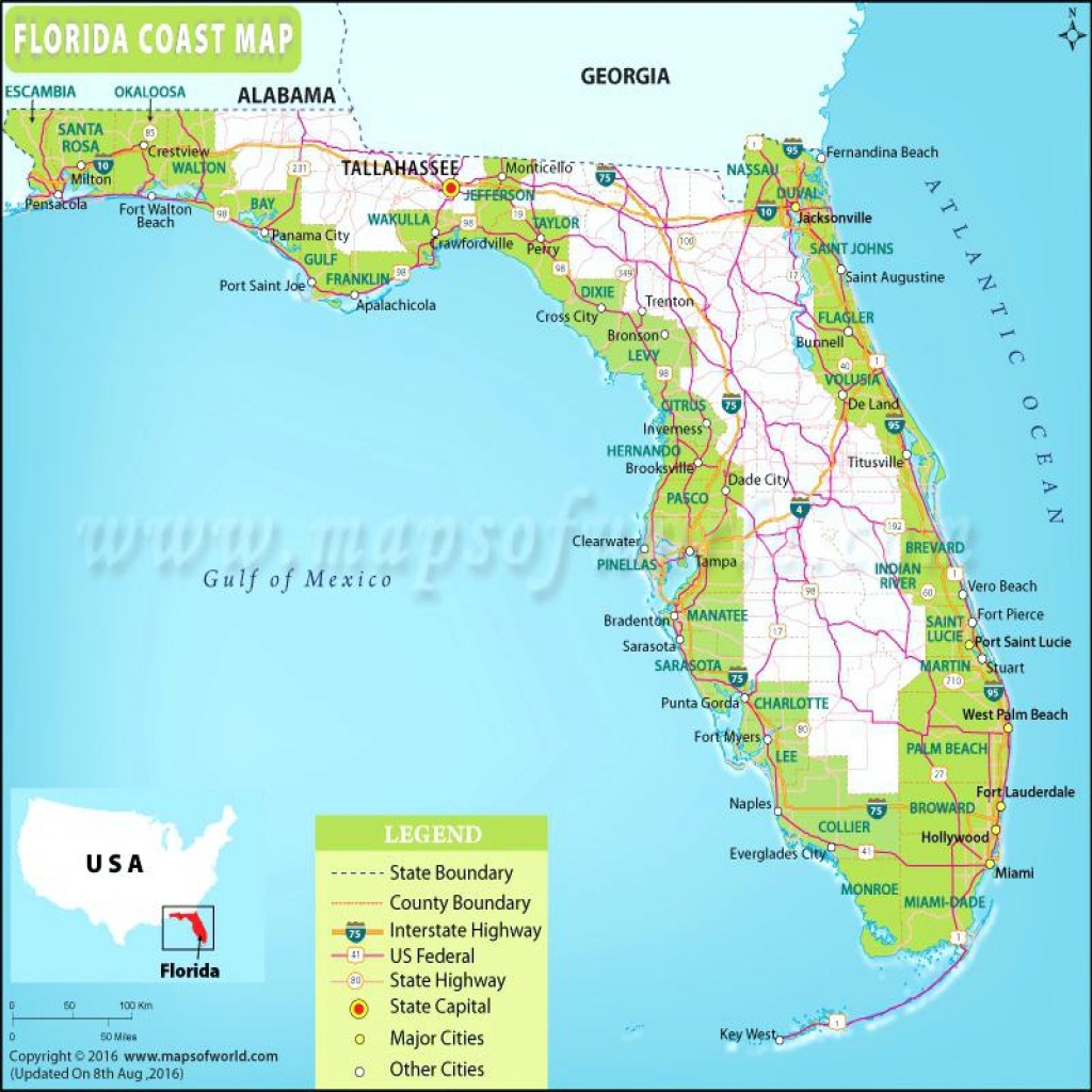 Florida Gulf Coast Beaches Map | M88M88 - Map Of Florida Gulf Side