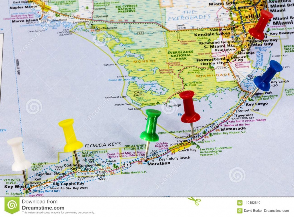 Florida Keys Miami Map Editorial Image. Image Of Miami - 110152840 - Map Of Florida Keys And Miami