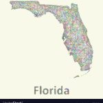 Florida Line Art Map Royalty Free Vector Image   Map Of Florida Art