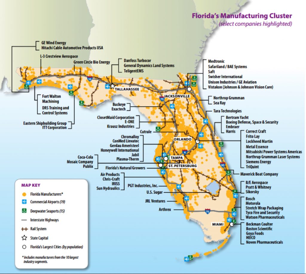 Florida Manufacts Floridamakes Florida Power Companies Map