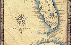 Florida Map Art Print C .1865 11 X 14 Hand Drawn | Etsy - Old Florida Map