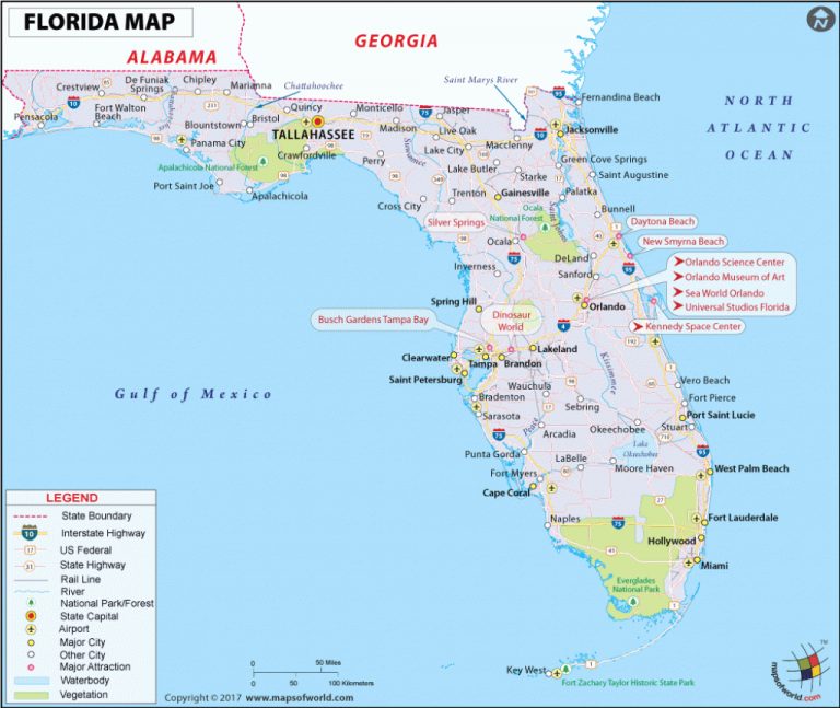 Florida Map | Map Of Florida (Fl), Usa | Florida Counties And Cities ...