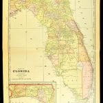 Florida Map Of Florida Wall Art Decor Antique Large Early | Etsy   Florida Map Wall Decor
