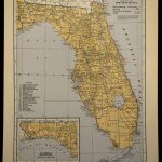 Florida Map Of Florida Wall Art Decor Antique Original | Etsy   Florida Map Wall Decor