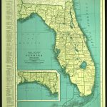 Florida Map Of Florida Wall Art Decor Print Vintage Old Green | Etsy   Map Of Florida Wall Art