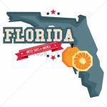 Florida Map With Orange Vector Image   1541167 | Stockunlimited   Orange Florida Map
