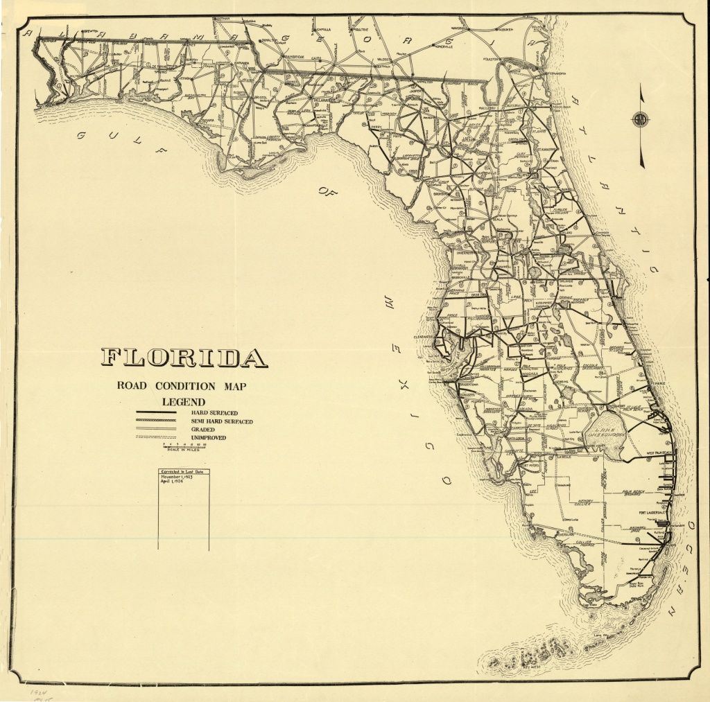 Florida Memory - Florida Road Condition Map, 1924 - Labelle Florida Map