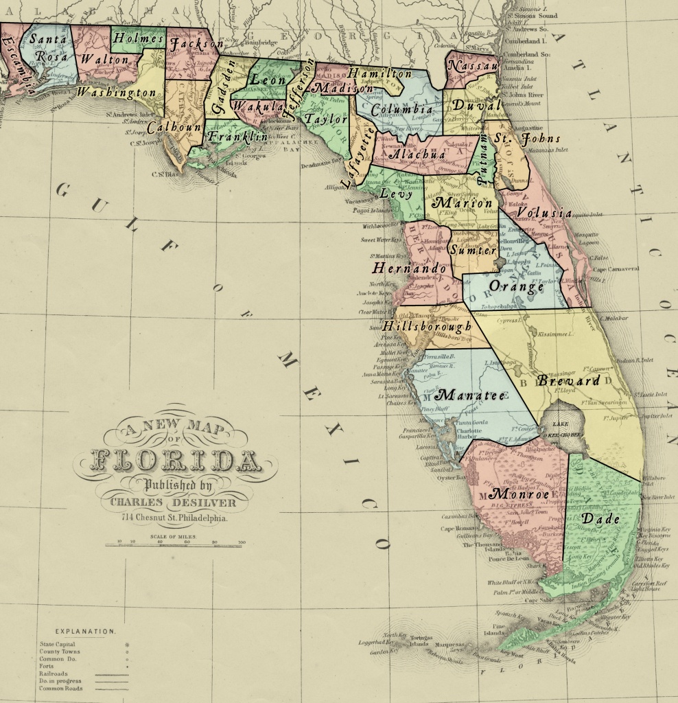 Florida Map With Counties Labeled