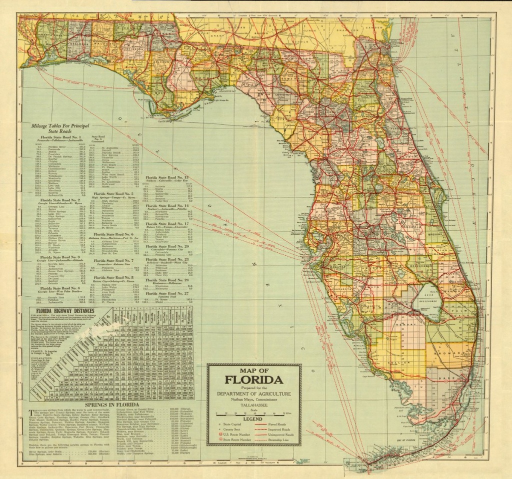 Florida Memory On Twitter: &amp;quot;a Map Of The Sunshine State Prepared For - State Of Florida Map Mileage