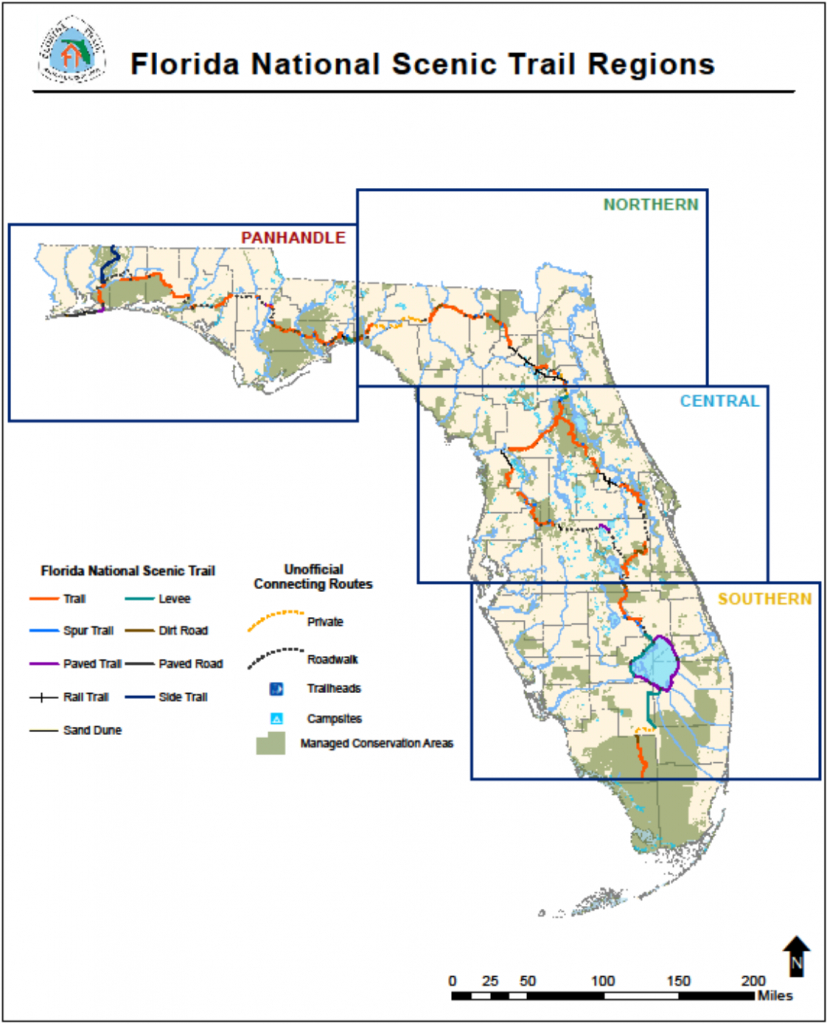 Florida National Scenic Trail - About The Trail - Florida Trail Map