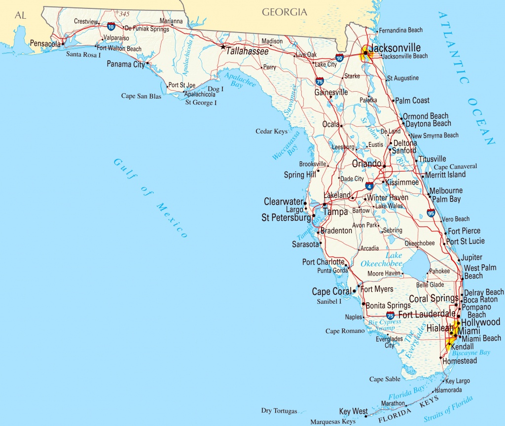 Florida Panhandle Map With Cities And Travel Information | Download - Road Map Of Florida Panhandle