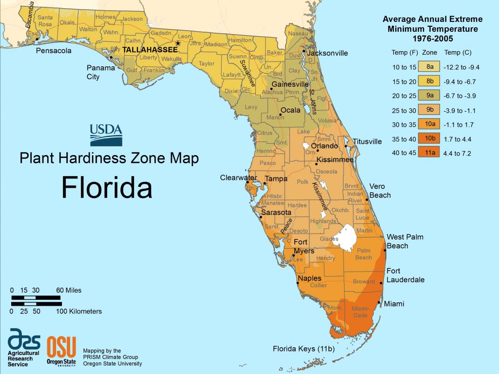 Florida Plant Hardiness Zone Map • Mapsof Florida Zone Map