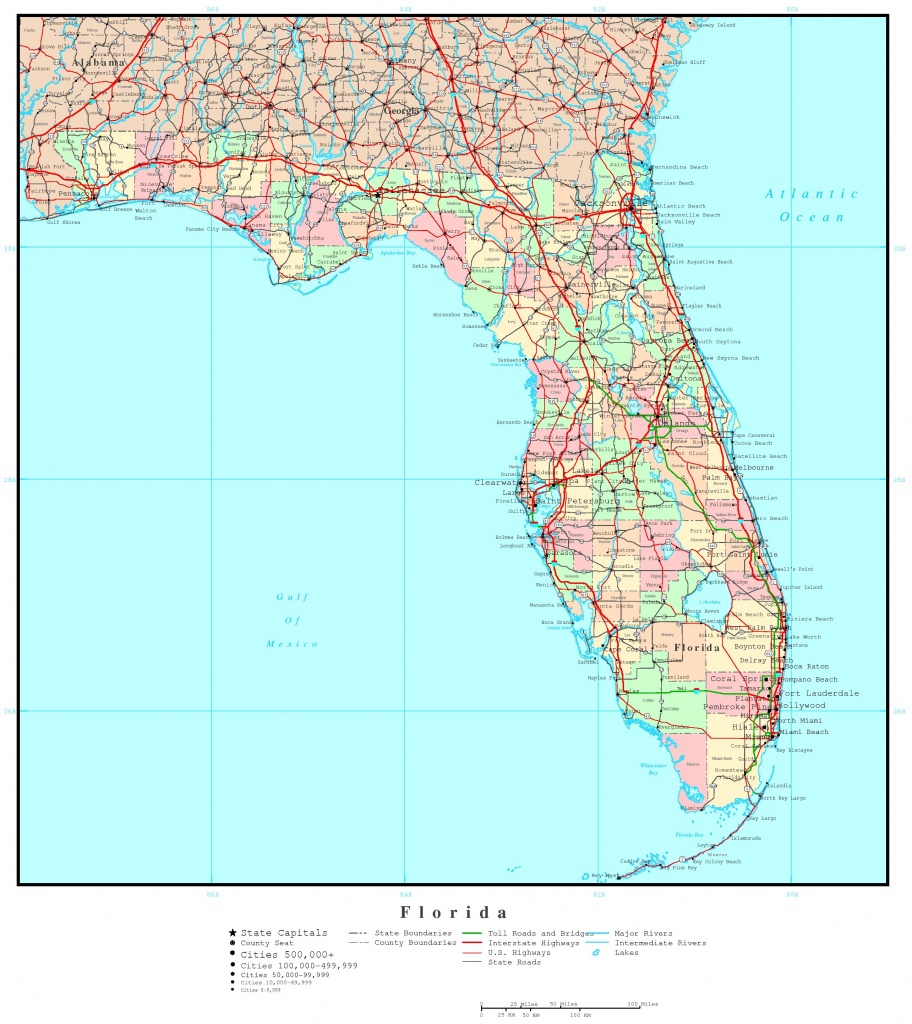Florida Political Map - Florida Elevation Map By County