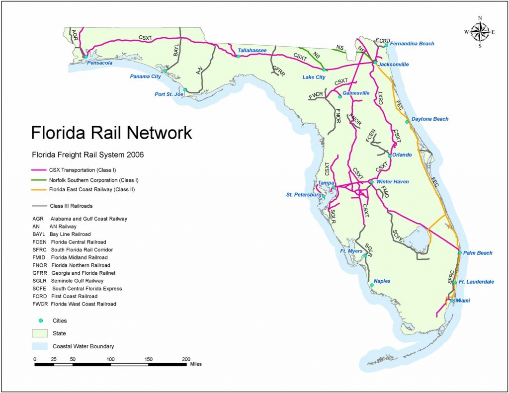 Florida Rail Map And Travel Information | Download Free Florida Rail Map - Current Map Of Florida