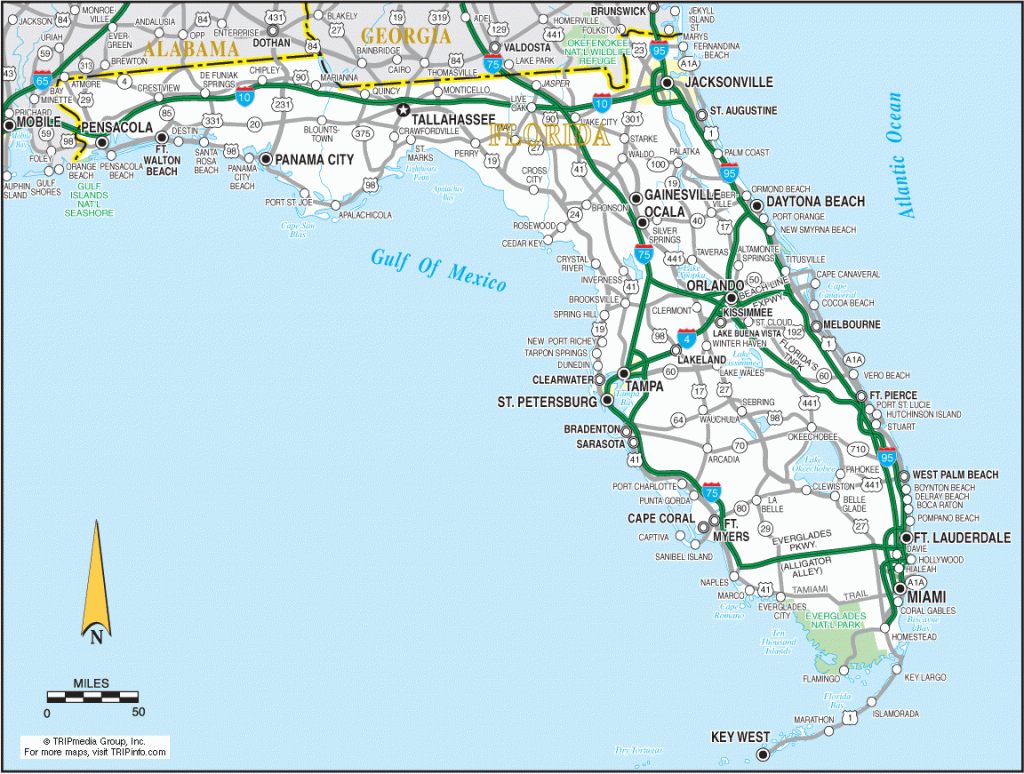 Florida Road Maps - Detailed Road Map Of Florida