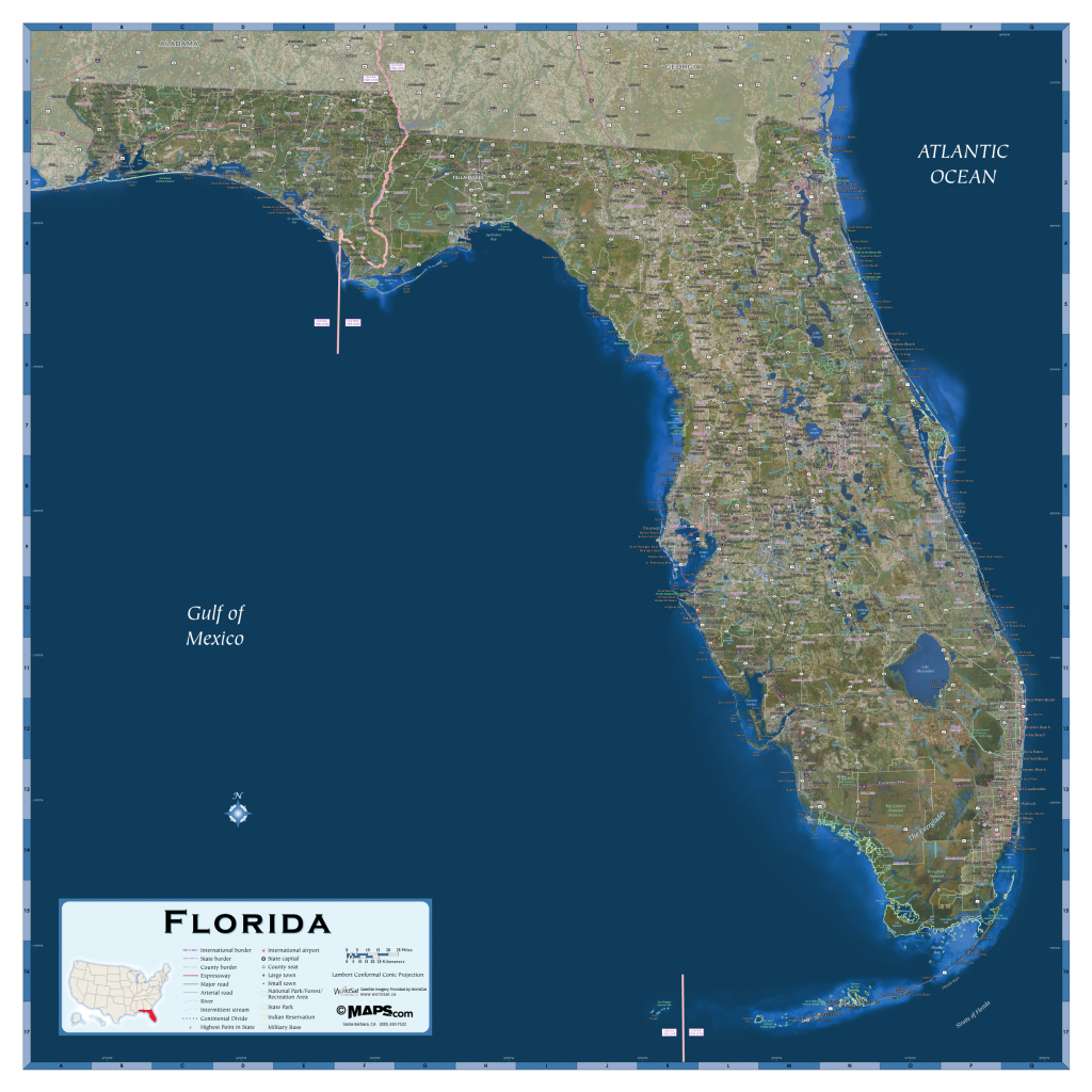 Florida Satellite Map - Maps - Satellite Map Of Florida