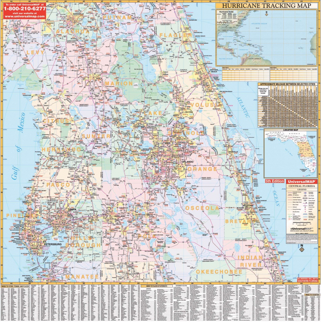 Florida State Central Wall Map – Kappa Map Group - Map Of Central Florida