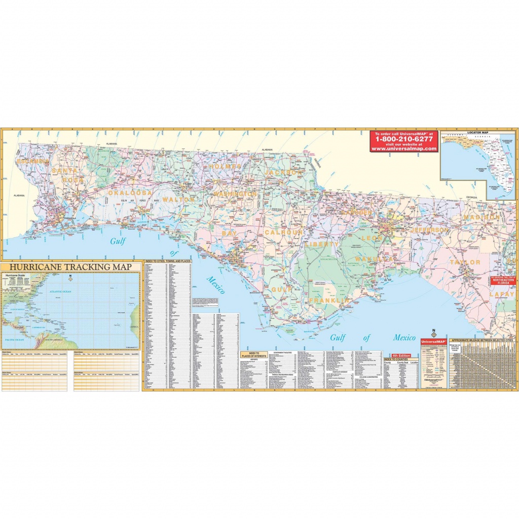 Florida State Northwest Regional Wall Map - The Map Shop - Florida Wall Map