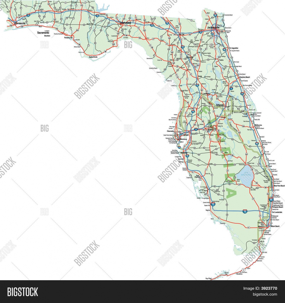 Florida State Road Vector &amp;amp; Photo (Free Trial) | Bigstock - Old Florida Road Maps