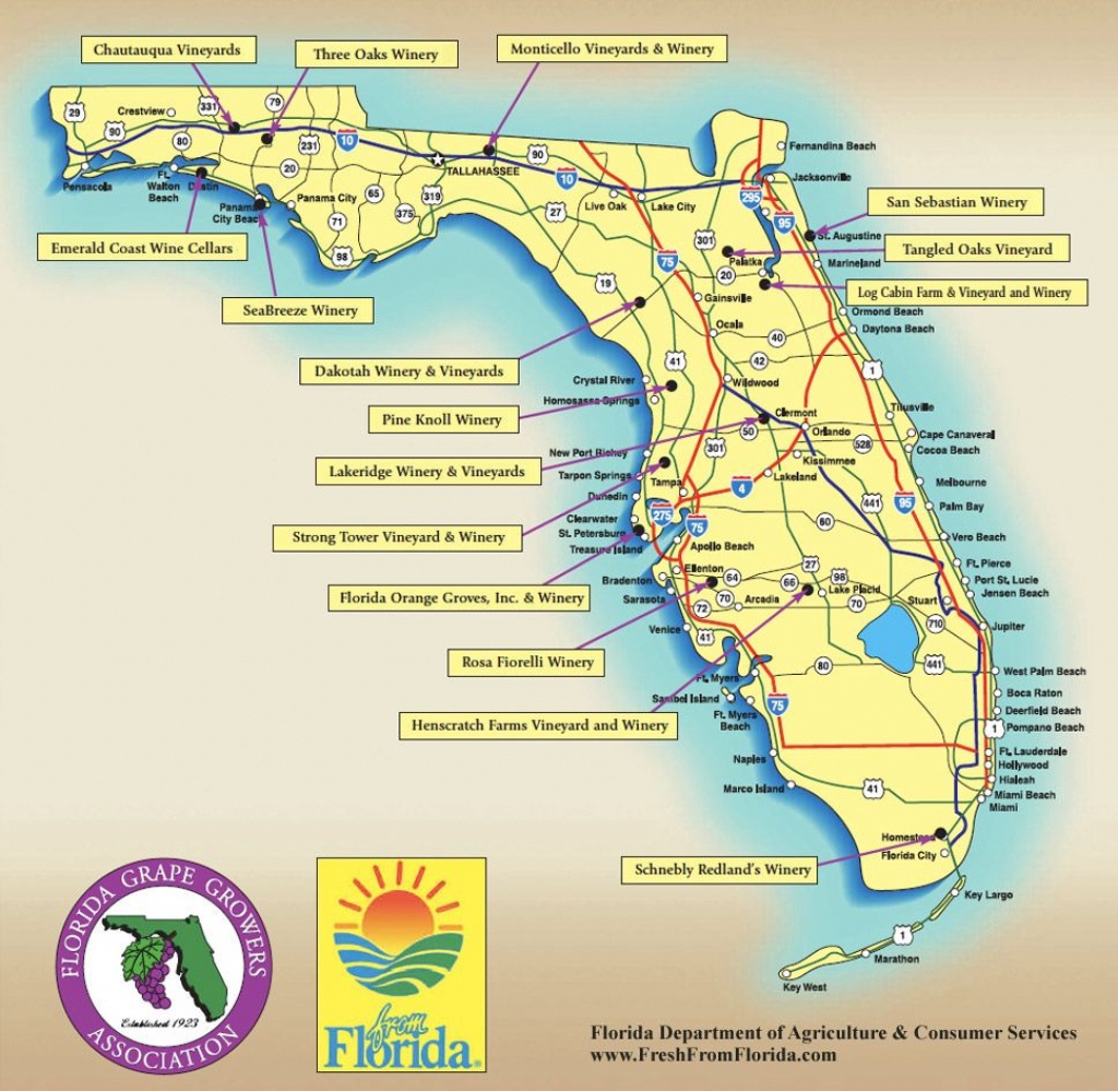 Florida Wine Regions Map | Wine Regions | Florida Trail, Visit - Florida Winery Map