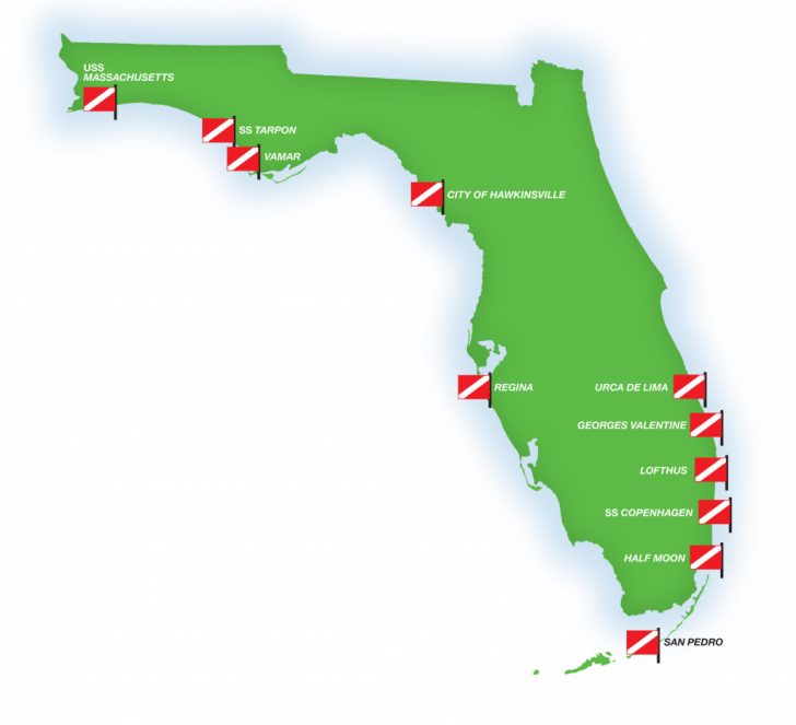 Florida Wreck Diving Map