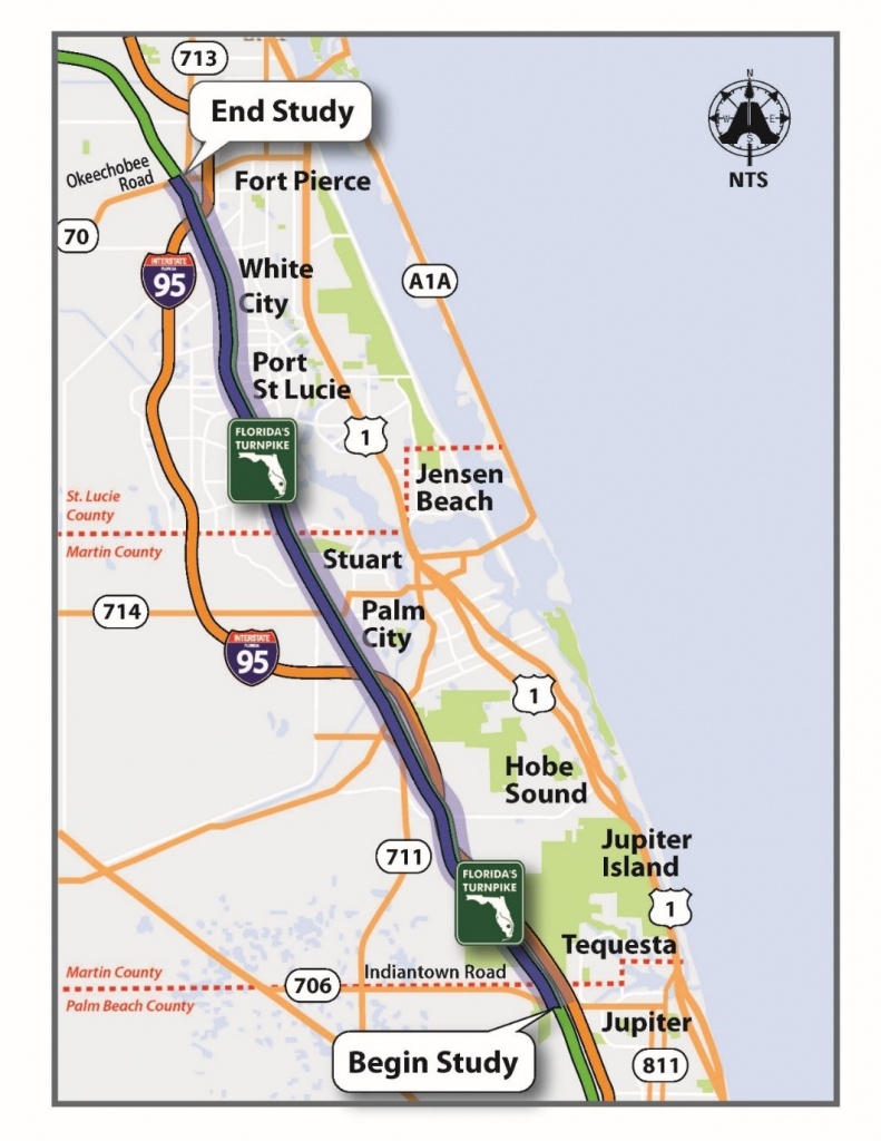 Florida&amp;#039;s Turnpike - The Less Stressway - Map Of Florida With Port St Lucie