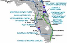 Florida's Turnpike - The Less Stressway - State Of Florida Map Mileage