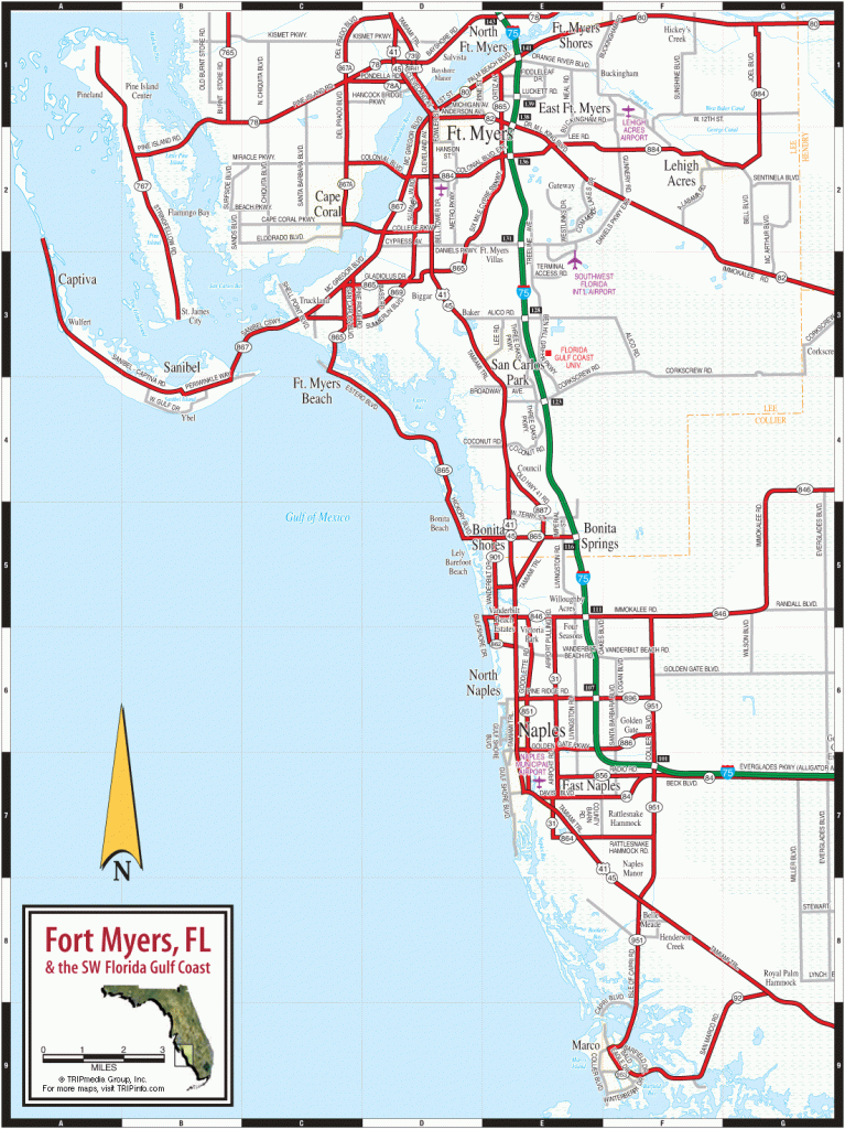 Fort Myers &amp;amp; Naples Fl Map - Map Of North Naples Florida