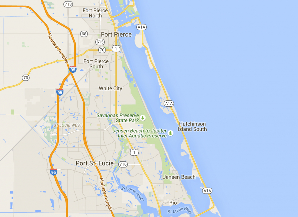 Fort Pierce To Jensen Beach: Scenic Road Through Old Florida - Hutchinson Island Florida Map