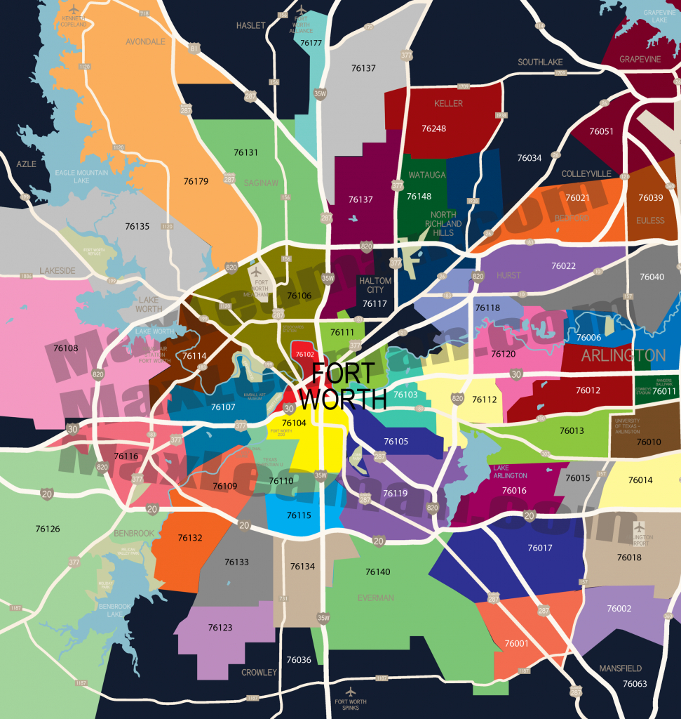 Fort Worth Zip Code Map | Mortgage Resources - Dallas Zip Code Map Printable