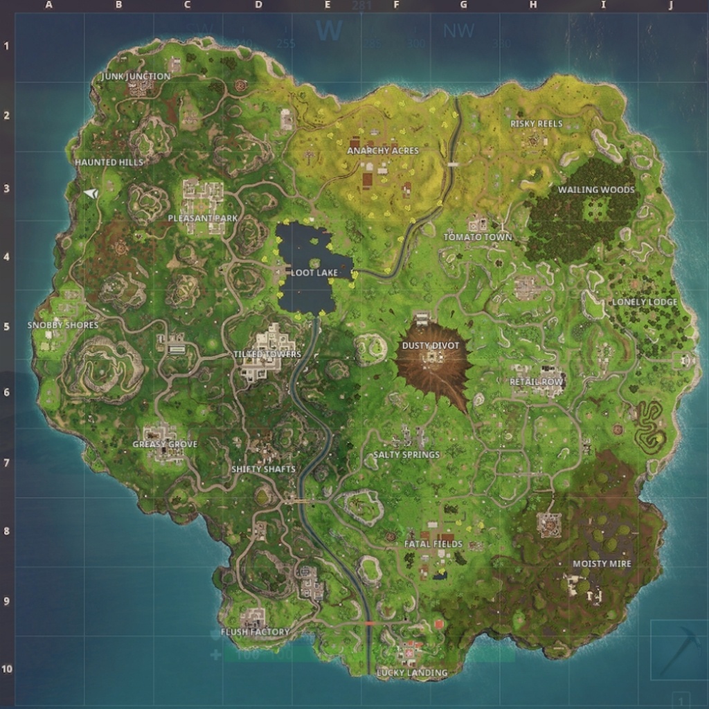 Fortnite: Battle Royale - Map Update Guide (Dusty Divot And Risky - Printable Fortnite Map