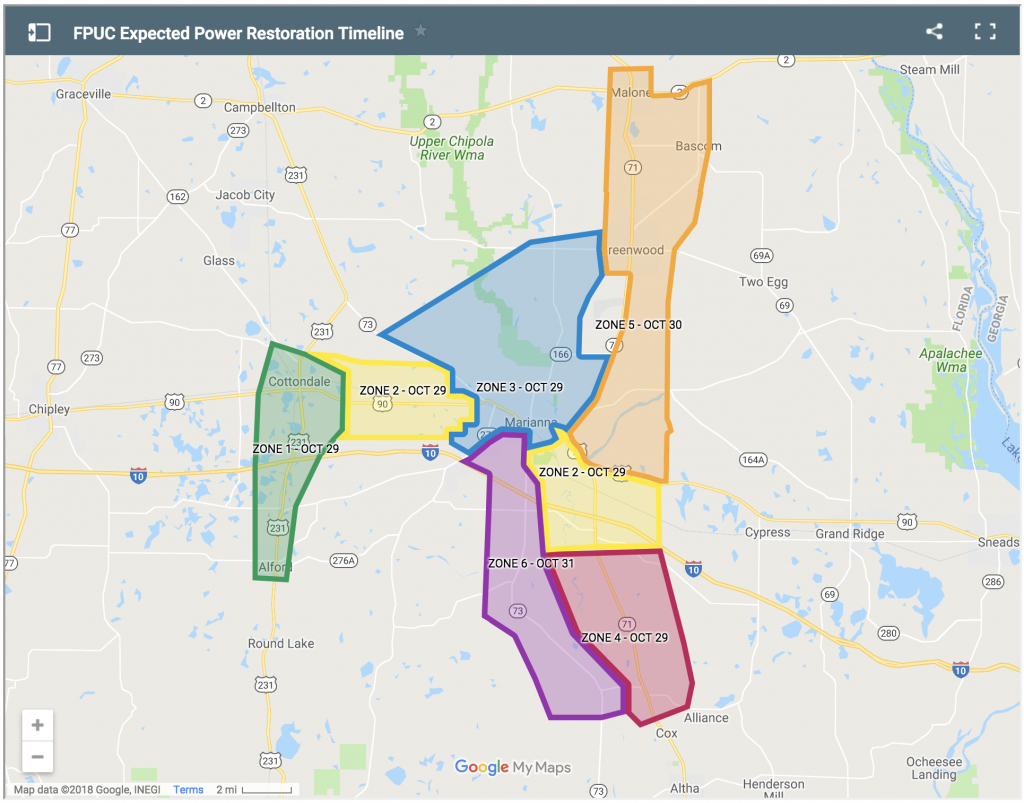 Fpu News | Hurricane Michael - Florida Public Utilities Power Outage Map