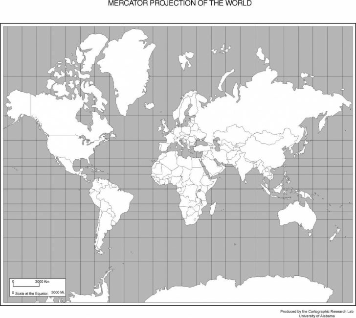 World Map Mercator Projection Printable