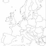 Free Blank Europe Map Printables | Outline Map With Country Borders   Free Printable Map Of Europe