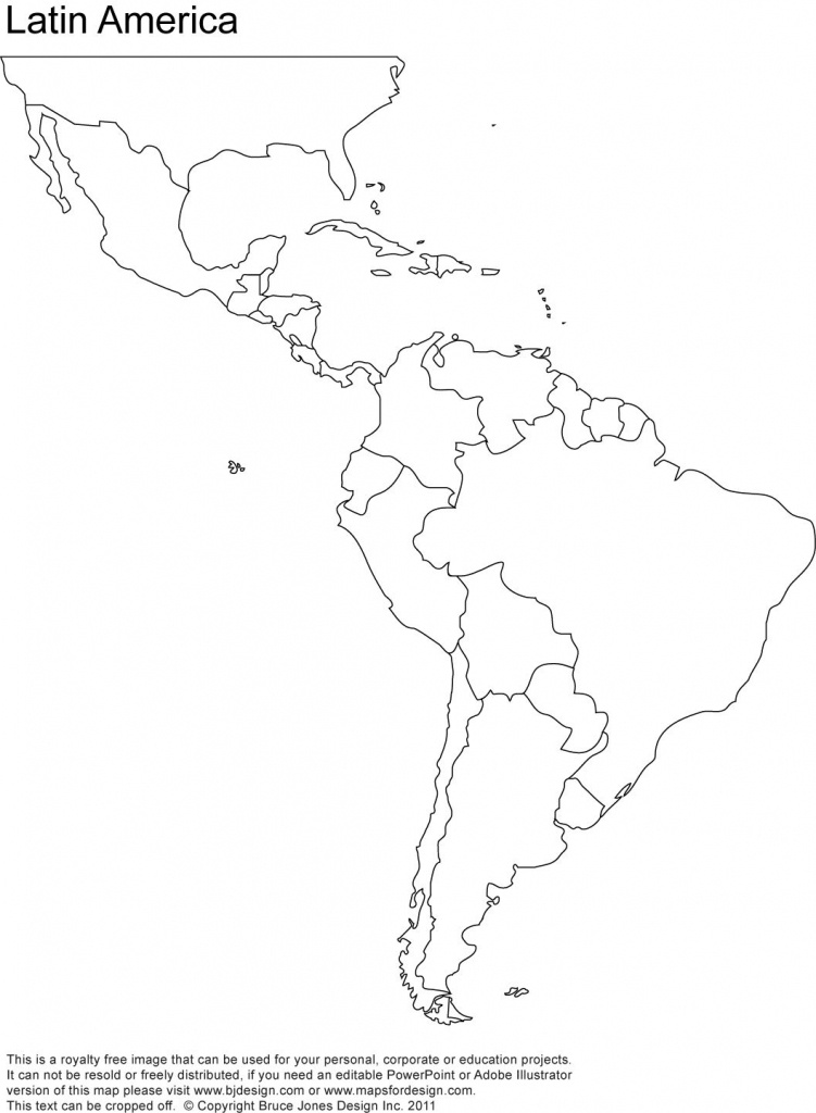 Free Blank Map Of North And South America | Latin America Printable - Blank Map Of Central And South America Printable