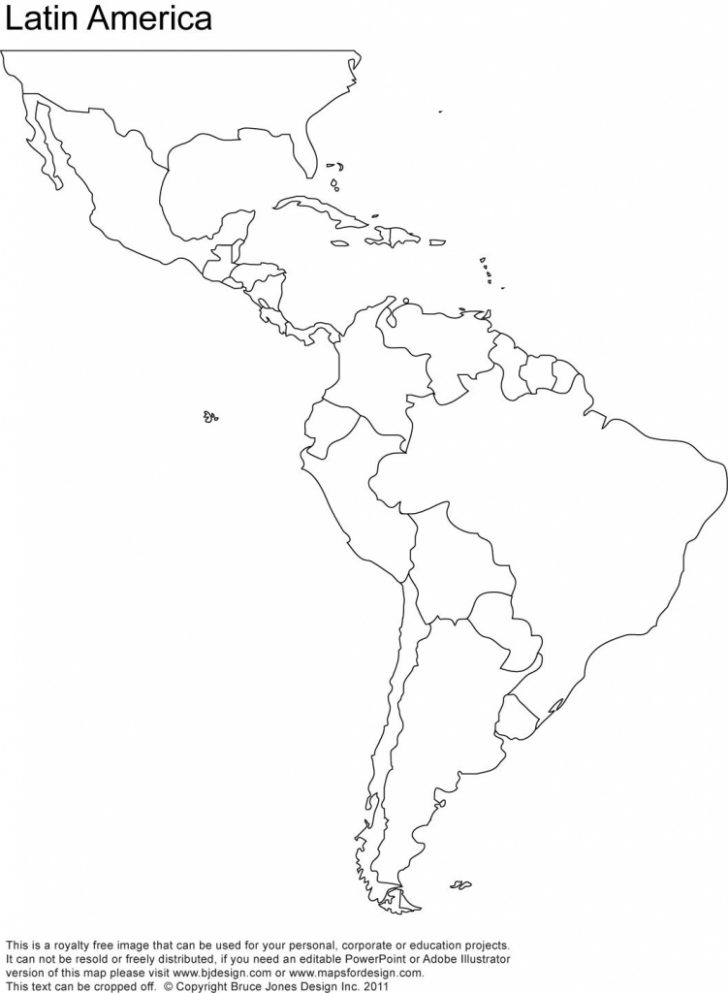 Printable Map Of North And South America