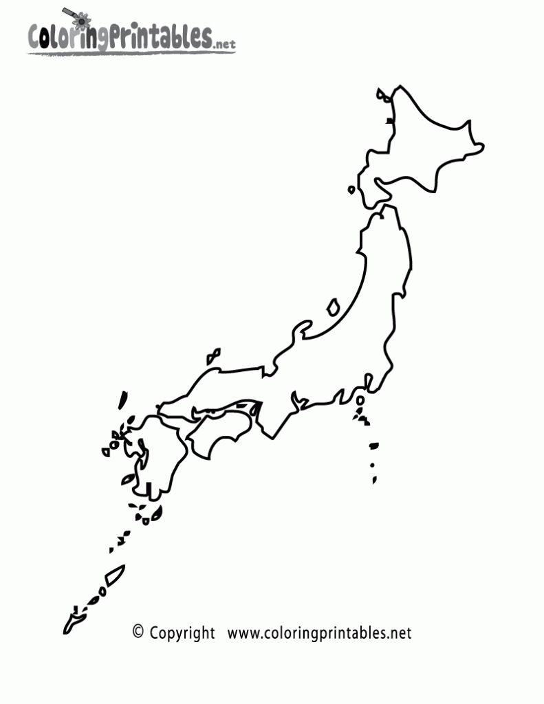 Free Coloring Maps For Kids |  The Word Free Japan Map Coloring - Free Printable Map Of Japan