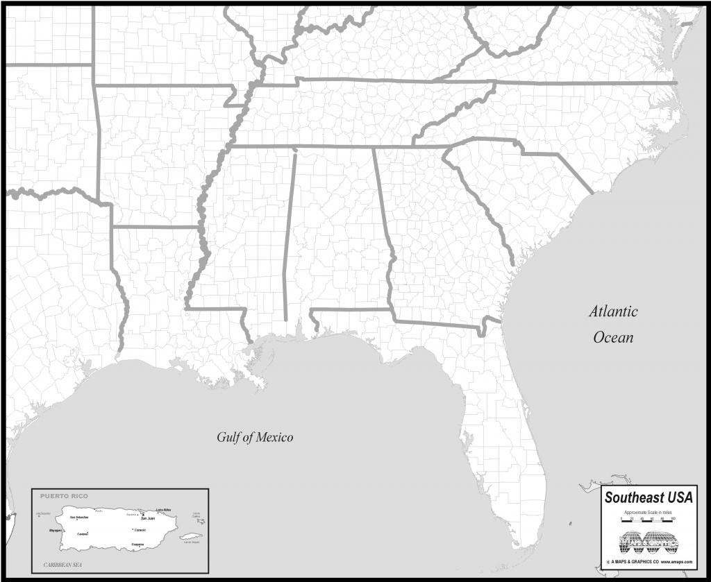 Free Map Of Southeast States - Printable Map Of Southeast United States
