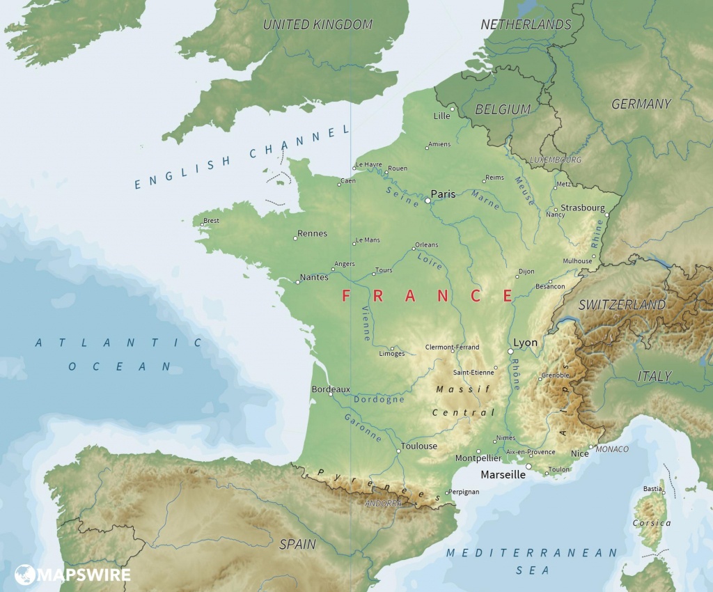 Free Maps Of France – Mapswire - Printable Map Of France With Cities