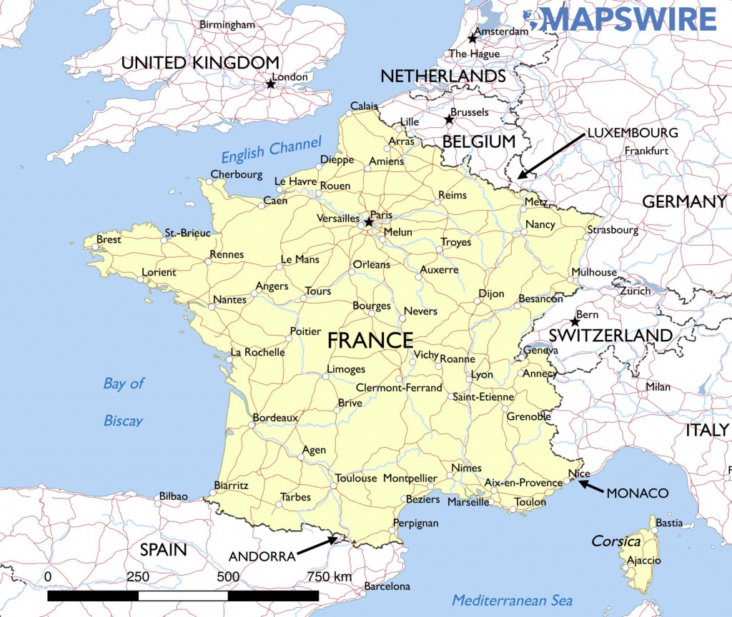Free Maps Of France – Mapswire - Printable Road Map Of France
