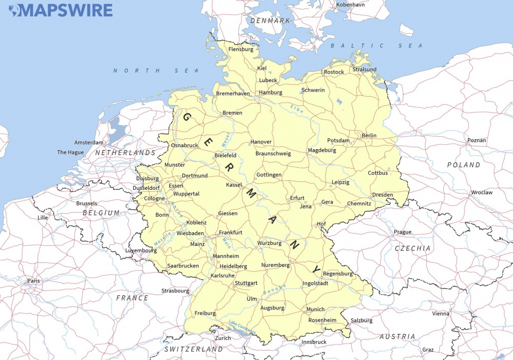 Free Maps Of Germany – Mapswire - Large Printable Map Of Germany