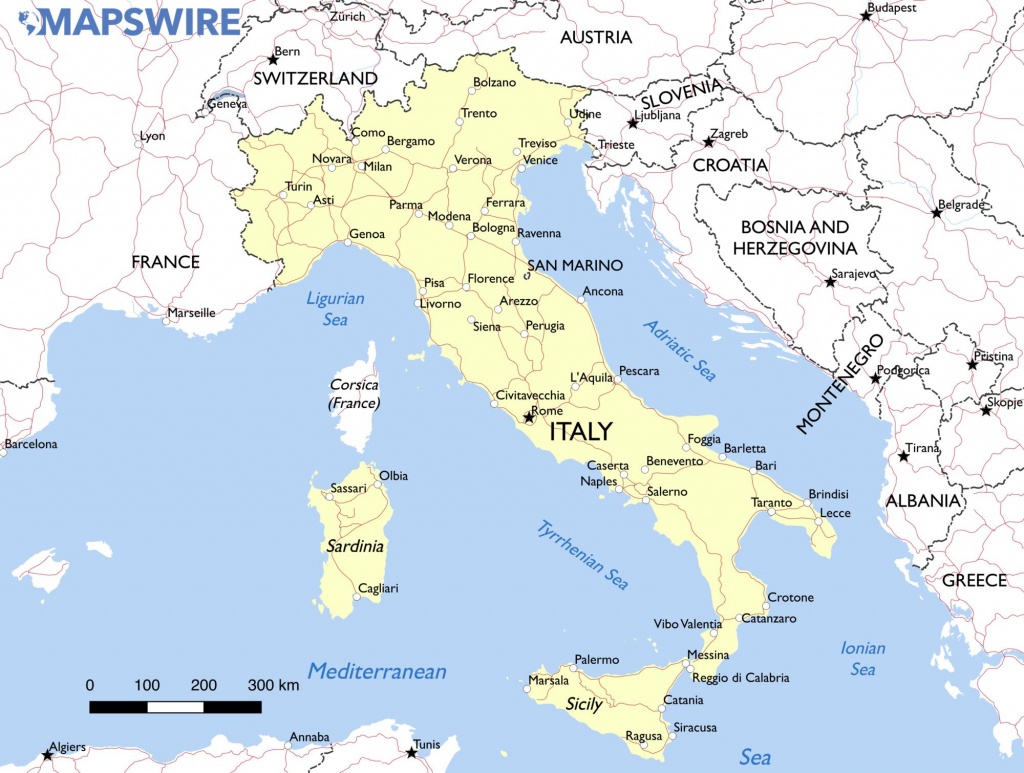 Free Maps Of Italy – Mapswire - Free Printable Map Of Italy