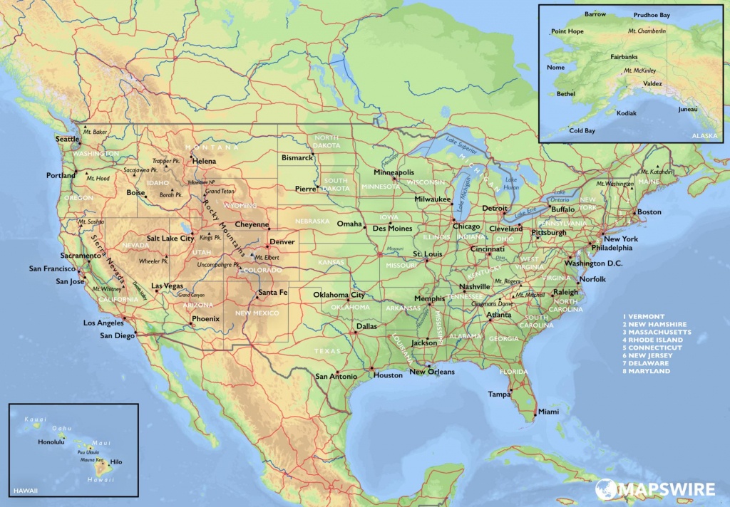 Free Maps Of The United States – Mapswire - Printable Topographic Map Of The United States