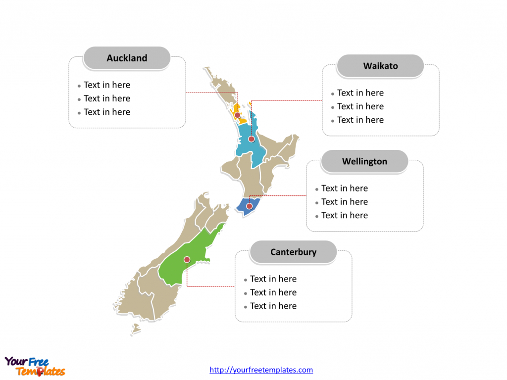 Free New Zealand Editable Map - Free Powerpoint Templates - Outline Map Of New Zealand Printable
