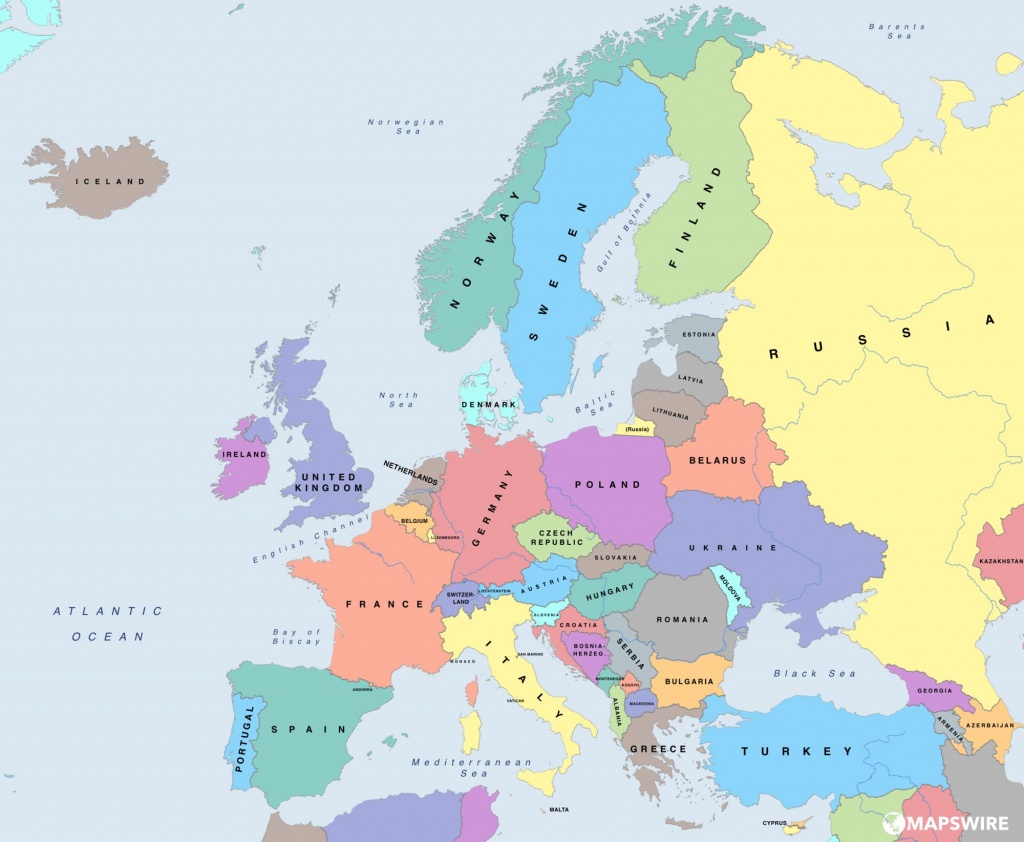 Free Political Maps Of Europe – Mapswire - Free Printable Map Of Europe