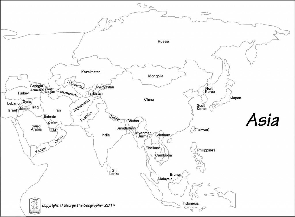 Free Printable Black And White World Map With Countries Best Of - Asia Political Map Printable
