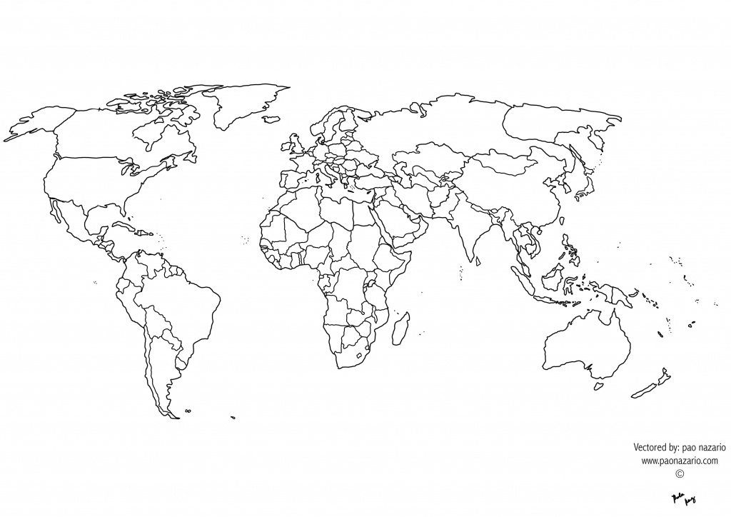 Free Printable Black And White World Map With Countries Best Of - Free Printable Political World Map