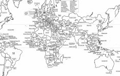 Free Printable Black And White World Map With Countries Labeled And - Free Printable Black And White World Map With Countries Labeled