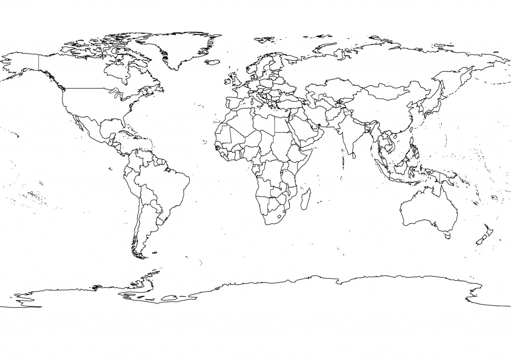 Free Printable Black And White World Map With Countries Labeled And - Printable World Map With Countries Black And White
